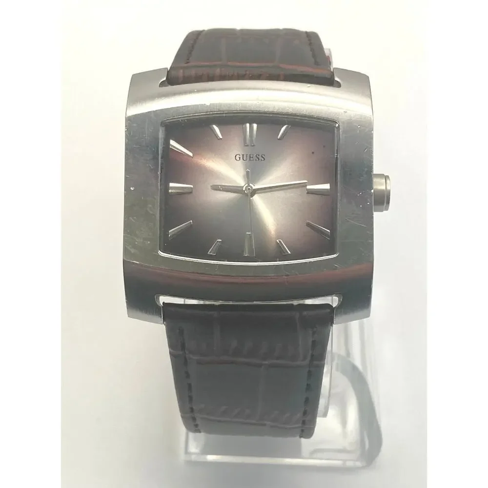 VTG Guess G66471G Men's Watch 38mm - New Battery - New Adjustable Leather Band
